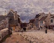 阿尔弗莱德 西斯莱 : Village Street, Grey Weather